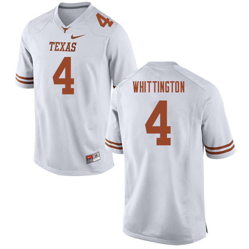 Men #4 Jordan Whittington Texas Longhorns College Football Jerseys Sale-White